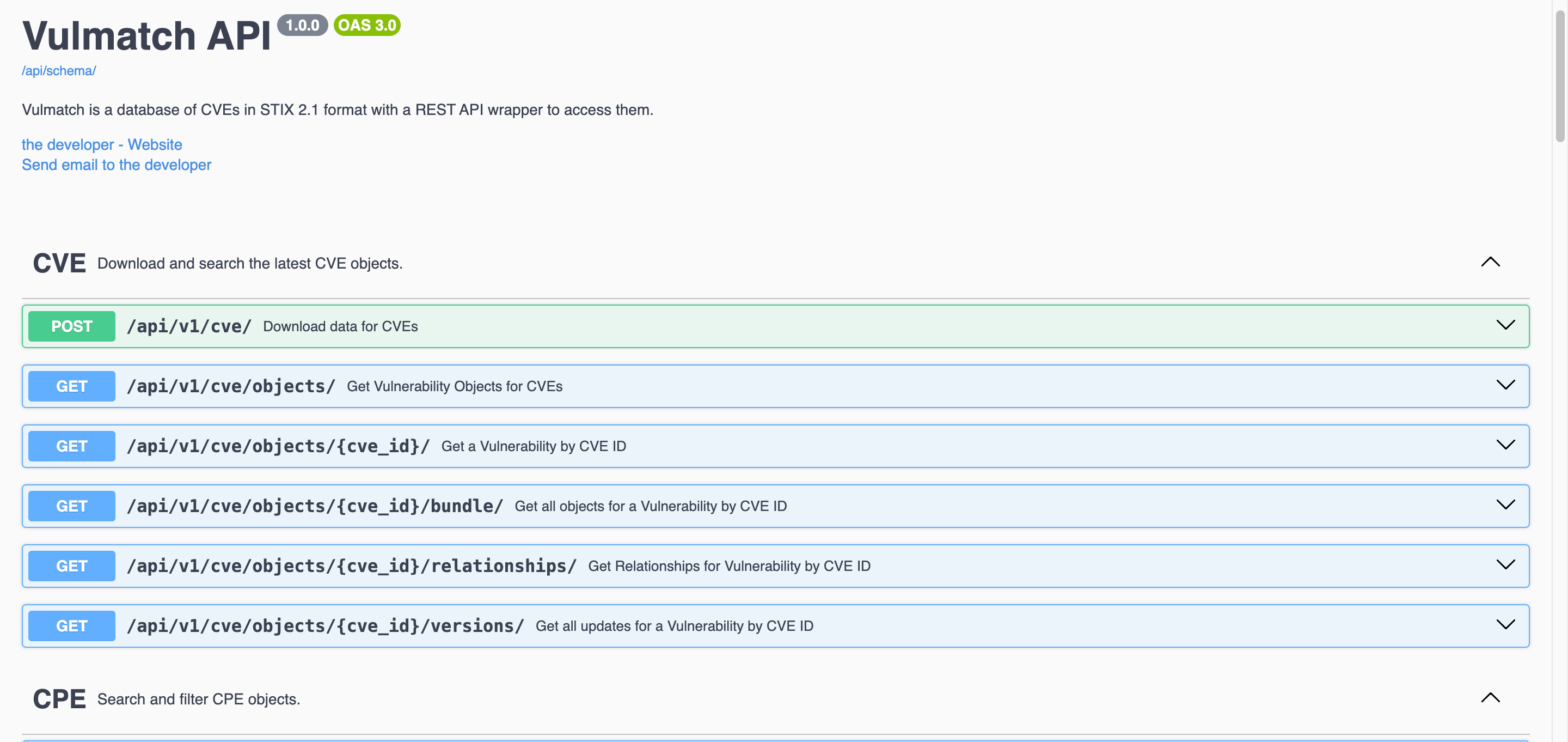Vulmatch REST API